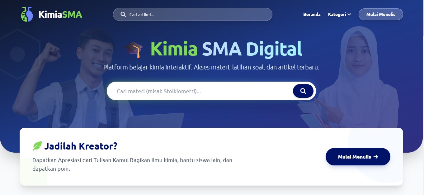 Website Kimia SMA Manajemen Artikel